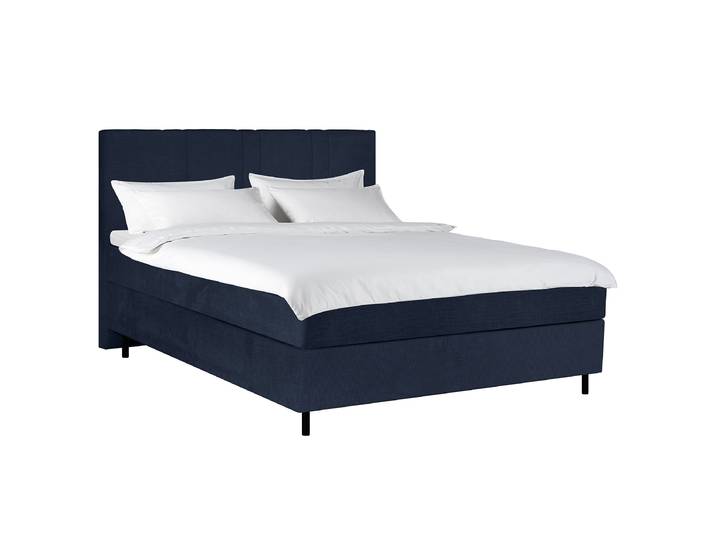 Boxspringbett Choele 160 x 200cm Chenille Askja Blau Doppelmatratze H3/H4