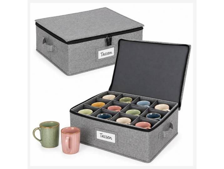 Relaxdays Boîte vaisselle, lot de 2