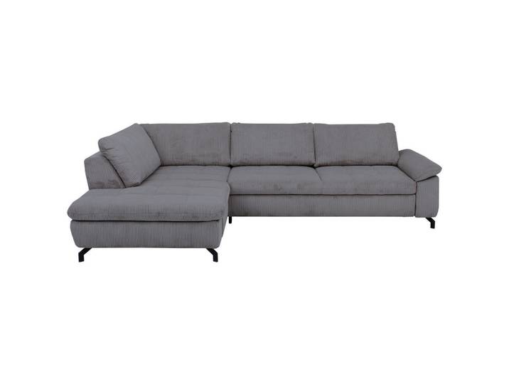 Beldomo Style Ecksofa Sense, Anthrazit, Metall, 3-Sitzer, Ottomane links, L-Form, 291x197 cm, Goldenes M, Typenauswahl, Fußauswahl, Stoffauswahl, seitenverkehrt erhältlich, individuell planbar, Wohnzimmer, Sofas & Couches, Wohnlandschaften, Ecksofas