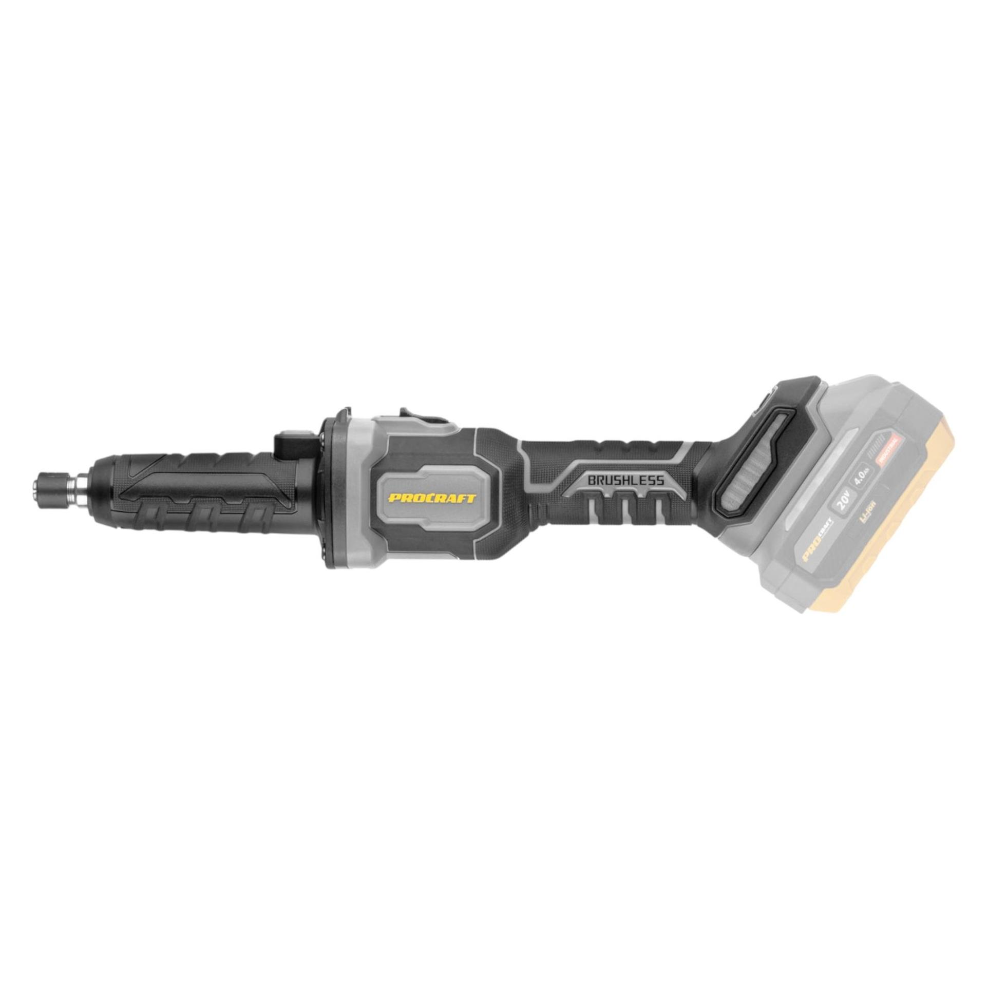 Procraft Industrial DG20A-BB Akku Geradschleifer 20 V 6 mm Brushless Solo - ohne Akku, ohne (Geradschleifer) (DG20A-BB)