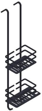 Giese GmbH Giese Piano Bodyguard Duschkorb 30752-14 mit Halter für Rasierer, schwarz matt