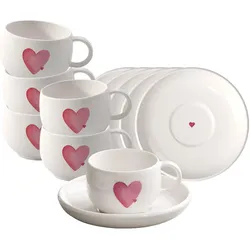 Like. by Villeroy & Boch, Tasse, With Love Espressotassen mit Untertassen (60 ml, 6x)