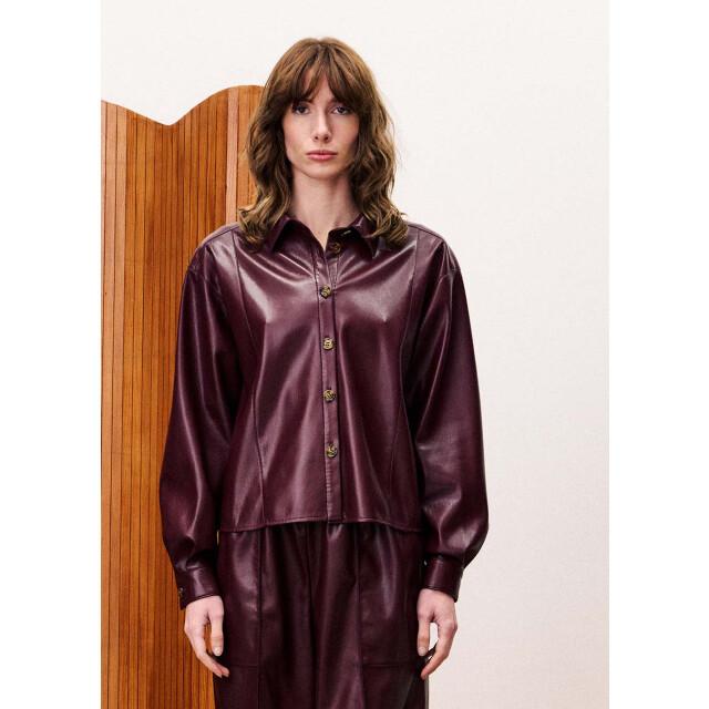 FRNCH Simone lakleren blouse bordeaux