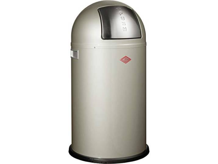 Wesco 175 831 Pushboy Abfallsammler 50 Liter neusilber, 40 x 40 x 75.5cm
