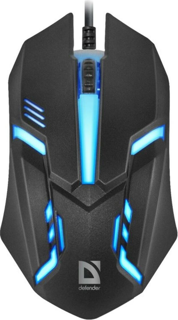 Defender Cyber MB-560L Gamingmuis - Zwart - 7 Kleuren - 1200 DPI