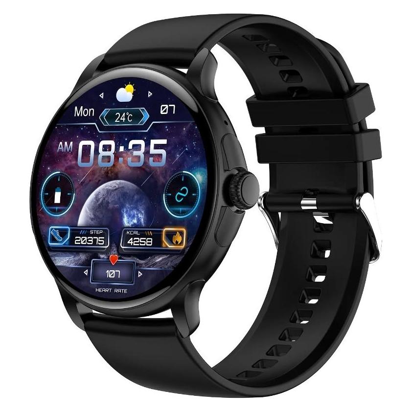 Rubicon Damen-Smartwatch RNCF35 SCHWARZ Armband + Armband (46 mm, Schwarz, ohne SIM) (RNCF35)
