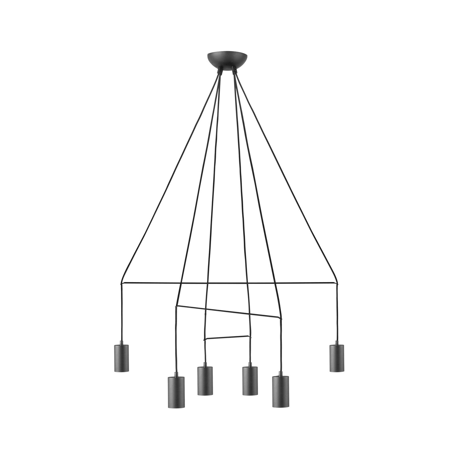 Zwarte hanglamp Imbria Lyora 6x GU10 met verstelbare hoogte