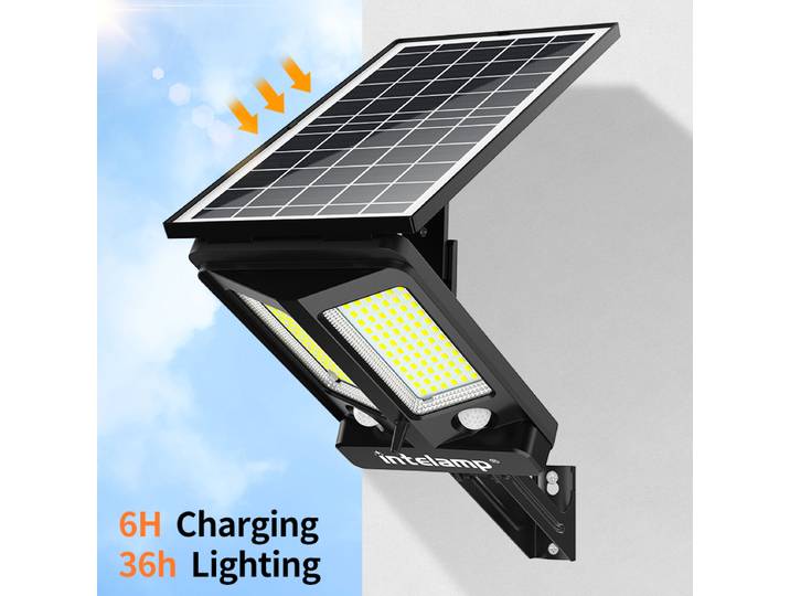 Lampadaires solaires pour extérieur, 12500mAh, double capteur de mouvement, étanches, lampes de sécurité solaires pour jardin, cour, garage lampadaire solaire extérieur lampe solaire extérieur lumiere