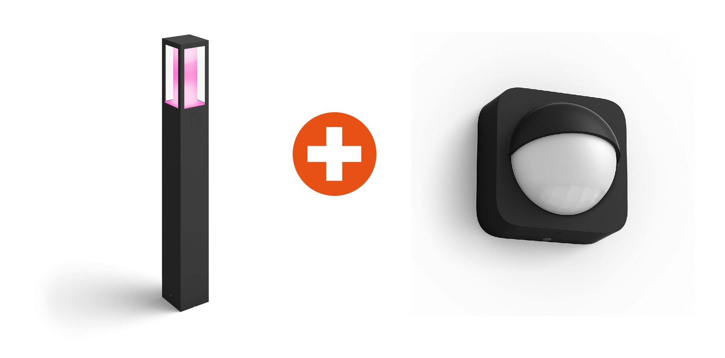 Philips Hue White & Color Ambiance Impress Wegeleuchte + Hue Outdoor Sensor