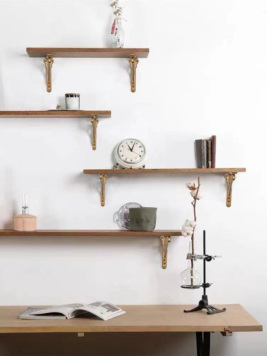 Decoratieve Plankbeugel in Antiek Messing van Gegoten Legering Metaal, 30 cm