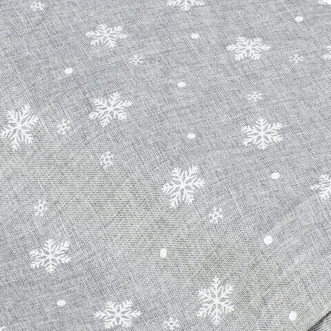 Dekostoff "Schneekristalle", grau, 180 cm