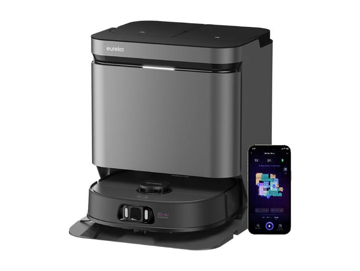 Eureka J15 Pro Ultra Aspirateur robot avec fonction d’essuyage, 16 200 Pa, Technologie anti-enchevêtrement, Détection des liquides et relevage de brosse, Nettoyage à l’eau chaude 75 °C, Autonettoyage
