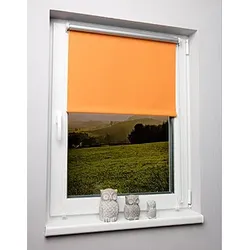 Rollo, Kettenzugrollo, Farbe orange, Blackout, Abdunklung, Hitzeschutz, Thermo-Blackout, nach Maß gefertigt oder in Standardgroeßen