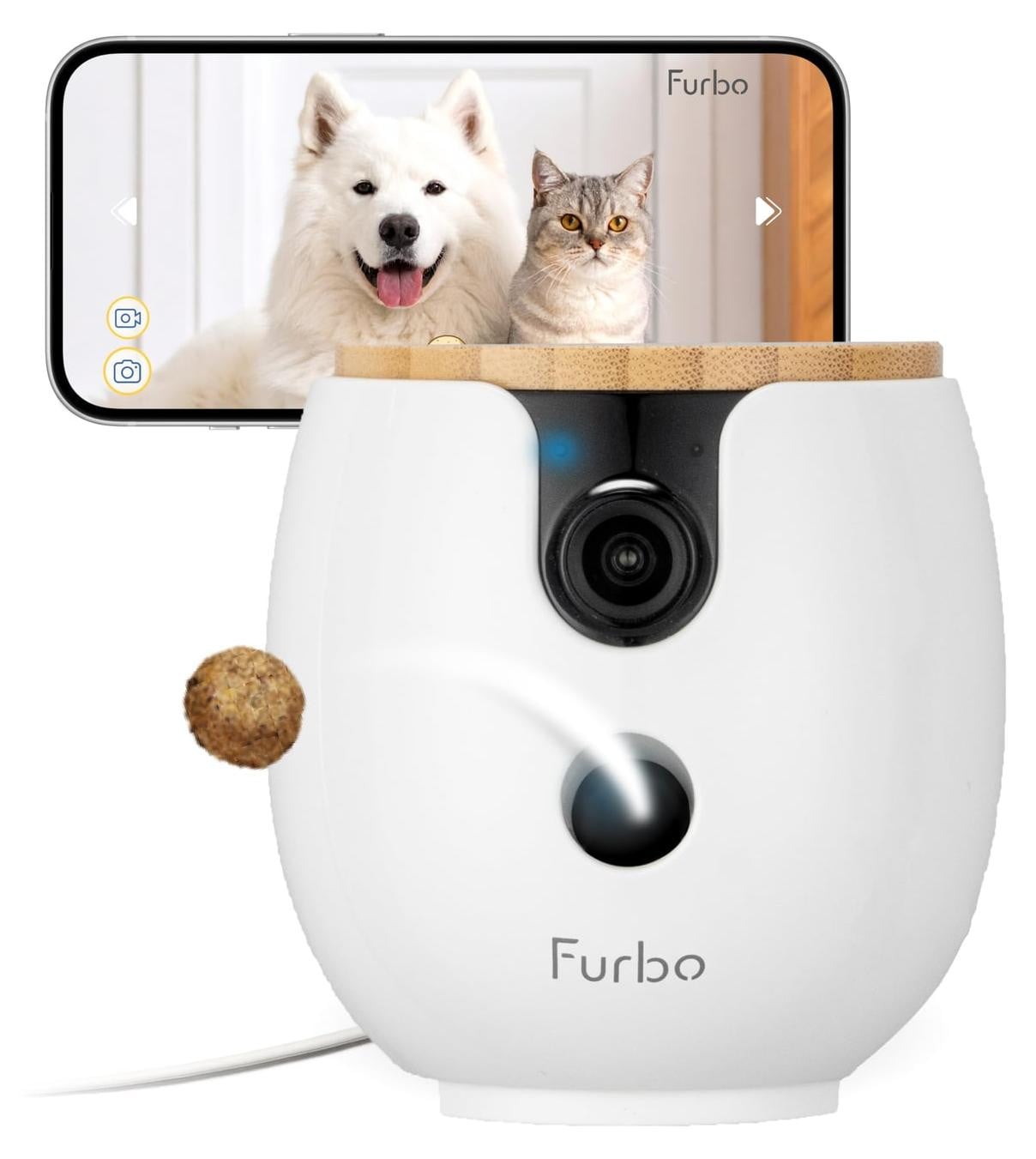 Compacte 360 graden huisdiercamera met app - Zwart