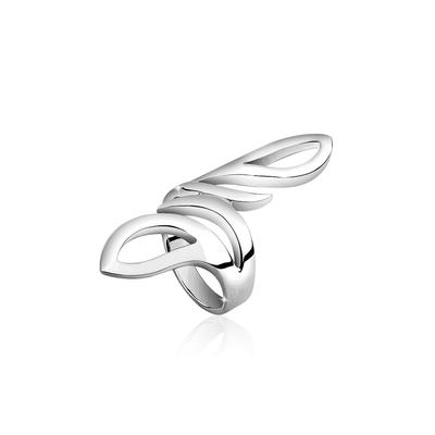 Silberring NENALINA "Ring Wickelring Statement Geschwungen Trend 925 Silber" Gr. 58, silber, Fingerringe, Damen, 58, Silber 925 (Sterlingsilber), Silberring