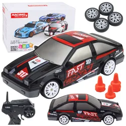 RC Coupé ferngesteuertes Drift-Auto mit austauschbaren Rädern, Schwarz, Maßstab 1:24