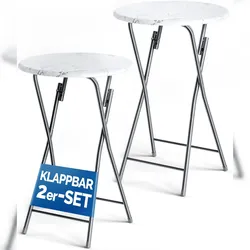 CASARIA® Stehtisch 2er Set Marmoroptik