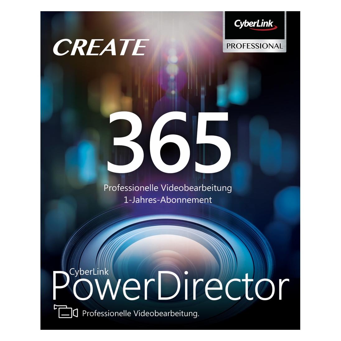 CyberLink PowerDirector 365 12 Mo ESD DE Software für Videobearbeitung (1 User, 1 Geräte/User, 12 Monate) (PDR-0000-IWO0-00)