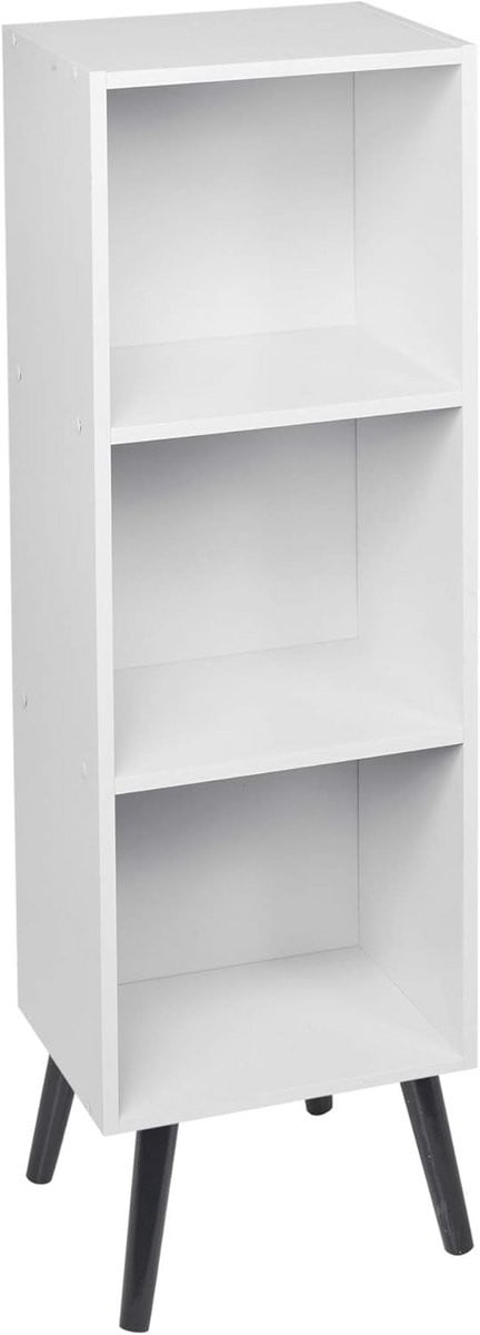Houten 3-laags boekenkast in Scandinavische stijl met stijlvolle poten