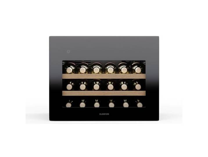Klarstein Rhone 28 Uno Weinkühlschrank - 28 Flaschen, 1 Zone, 5-20 °C, LED-Steuerung, Push-to-Open-Tür, UV-Schutz, Leiser Betrieb, Schwarz