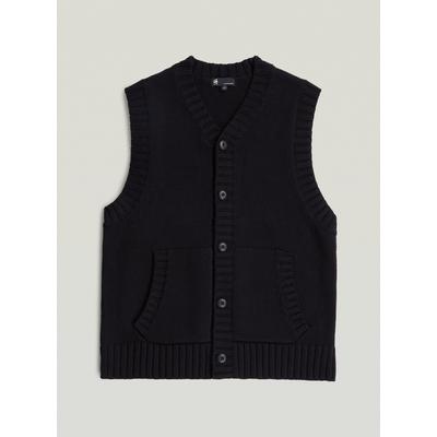 Cardigan G-STAR "Heavy Vest Knit", Herren, Gr. S, schwarz (dk schwarz), Obermaterial: 100% Baumwolle, Strickjacken