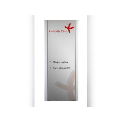 FRANKFURT Außenaufsteller, Beschriftungsfläche silber, 250 x 132,6 cm