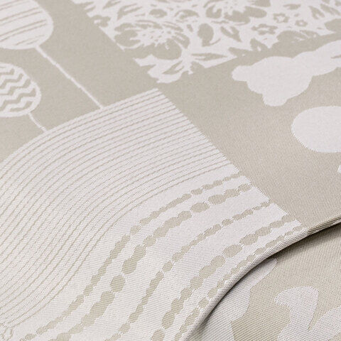 Tischwäsche-Jacquard "Oster-Patch", leinen-color