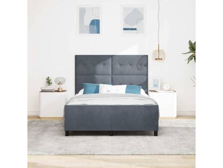 KTHLBRH Boxspringbett Samt Dunkelgrau 160 x 200 cm Modernes Design, Massivholz, Kiefer, Unterteil für Doppelbett