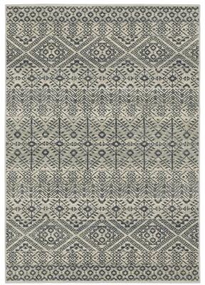Style Haven Bassel Tribal Geometric Blue/ Beige Indoor Area Rug