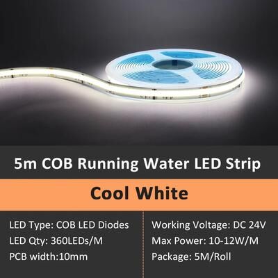 Inspired Living WS2811 COB Running Water LED Strip Light 24V With RF Remote Control 5m Cw Led Strip