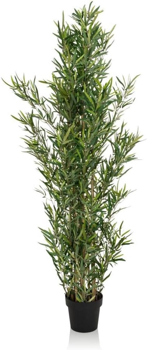 Grote Kunst Bamboestruik met Nep Bamboescheuten, Groen, 165 cm