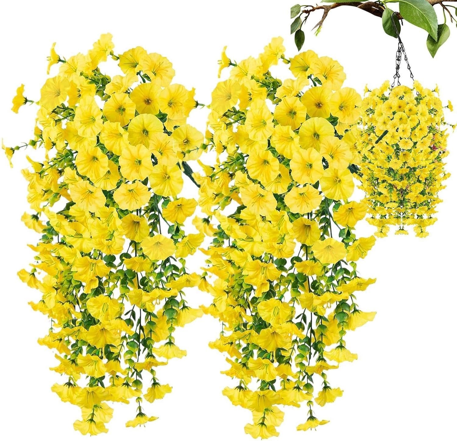Set van 2 realistische kunstpetunia's voor decoratie