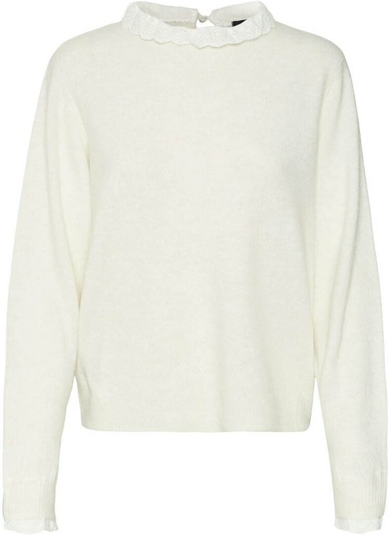 VERO MODA Pull fine maille, col broderie anglaise