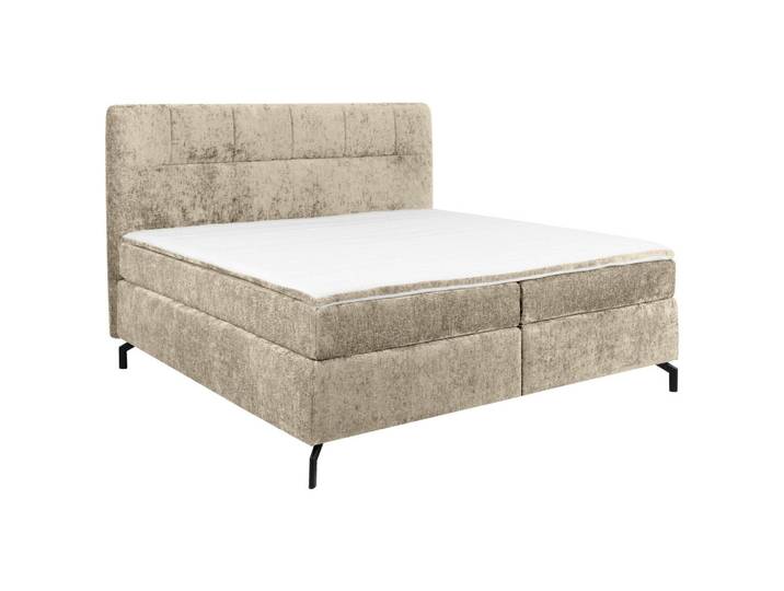 Esposa Boxspringbett, Hellbraun, Metall, H4, Höhe ca. 17 cm, 180x200 cm, Stoffauswahl, Topper durchgehend, Matratze in verschiedenen Härtegraden erhältlich, Schlafzimmer, Betten, Doppelbetten