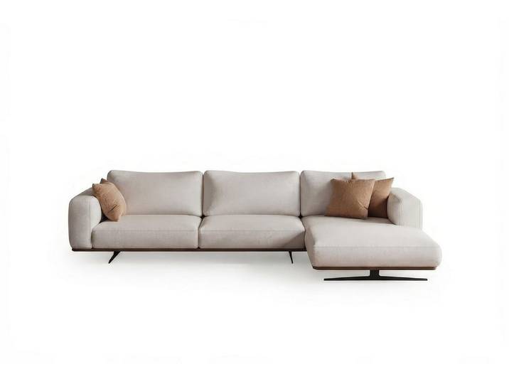 Xlmoebel Ecksofa Ecksofa 4 Sitzer Modern Beige Edel Luxus Design Polster Couch, 1 Teile