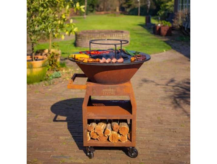 RJRoyal Living BBQ Plancha Grill Maestro XXL Cortenstahl 80cm 8 mm dicke Kochplatte