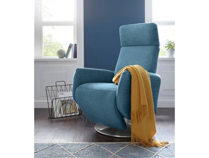 TV-Sessel SIT & MORE Kobra , blau (azur), B:71cm H:110cm T:82cm, Luxus-Microfaser (90% Polyester, 10% Polyamid);Flachgewebe (100% Polyester);Struktur (100% Polyester), Sessel, TV-Sessel