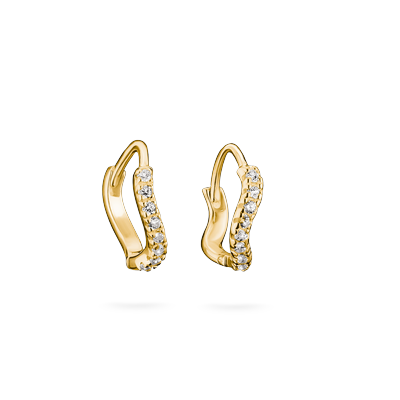 Paar Creolen THOMAS SABO "gelbgoldfarben", gold (gelbgoldfarben, weiß, weiß), Ohrringe, Damen, Metall, mit Zirkonia (synth.)