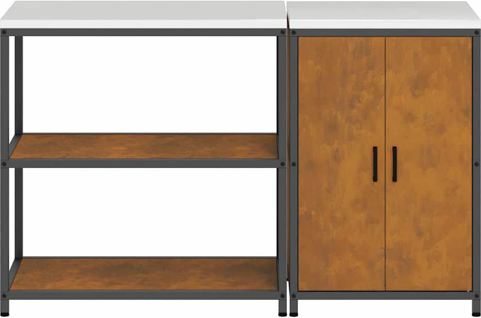 Brayden Studio Kitchen Storage Set With Shelf 2 Pcs Rusty 150 X 50 X 92 Cm Rusty 150cm W X 92cm H X 50cm D