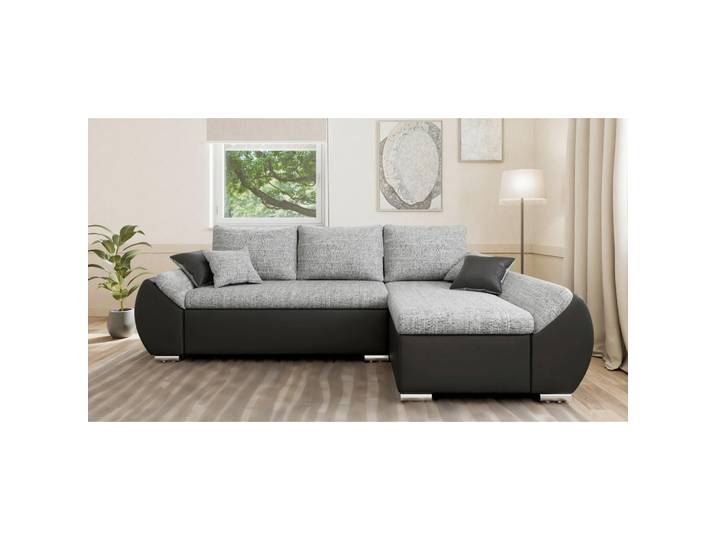 Mid.you Ecksofa Auro, Grau, Schwarz, Kunststoff, 275x155 cm, Stoffauswahl, Rücken echt, Wohnzimmer, Sofas & Couches, Wohnlandschaften, Ecksofas