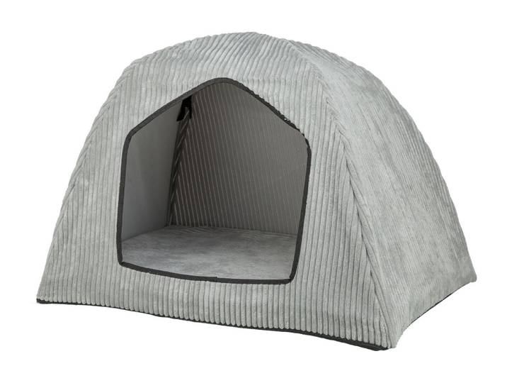 Tierhöhle TRIXIE Vital Höhle Jonna 75 x 55 x 55 cm , grau, B:55cm H:55cm T:75cm, Plüsch, Polyester, Tierhäuser, Tierhöhle