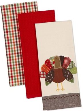 DII Assorted Fall Embroidered Dishtowel (Set of 3)