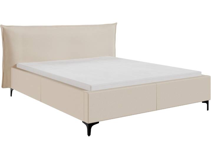 Polsterbett FORTE Helsingborg , beige, B:177cm L:222cm, Der Bezugsstoff VIBE ist die perfekte Wahl für Liebhaber von Schlichtheit, modernem Design und Funktionalität. Seine gleichmässige, matte Chenille-Struktur kommt auf grossen Möbelflächen wie Sofas, Ecksofas oder Polsterpaneelen hervorragend zur Geltung. Der weiche Griff und die textile, angenehm haptische Oberfläche verleihen jedem Interieur Wärme und Gemütlichkeit, ohne dabei den modernen Charakter zu verlieren. VIBE glänzt nicht wie Velvet – es ist ein Material für alle, die elegante Mattoptik und Harmonie in der Einrichtung bevorzugen.;VIBE ist ein Stoff, der für den täglichen Gebrauch entwickelt wurde. Dank seiner hohen Scheuerbeständigkeit (30.000–35.000 Scheuertouren im Martindale-Test) sowie seiner ausgezeichneten Reiss- und Zugfestigkeit garantiert dieses Material eine lange Lebensdauer und ein ästhetisches Erscheinungsbild der Möbel über viele Jahre hinweg. Der Stoff pillt nicht, verblasst nicht und ist pflegeleicht – regelmässiges Absaugen und eine sanfte punktuelle Reinigung genügen vollkommen. Das Zertifikat OEKO-TEX Standard 100 sowie die Konformität mit den REACH-Vorschriften bestätigen die Sicherheit und Unbedenklichkeit für das häusliche Umfeld., Betten, Polsterbett, inkl. Lattenrost, in verschiedenen Farben erhältlich