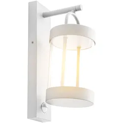 LED Wandlampe Außenleuchte Fassadenlampe weiß Laterne Haustürleuchte, Aluminium, 1x LED warmweiß, HxBxD 33x18,5x12,5 cm