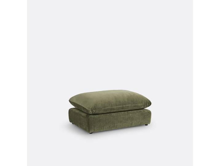 LA REDOUTE Pouf modulable, velours épais, MALO 1 Place Vert Kaki, Made in France