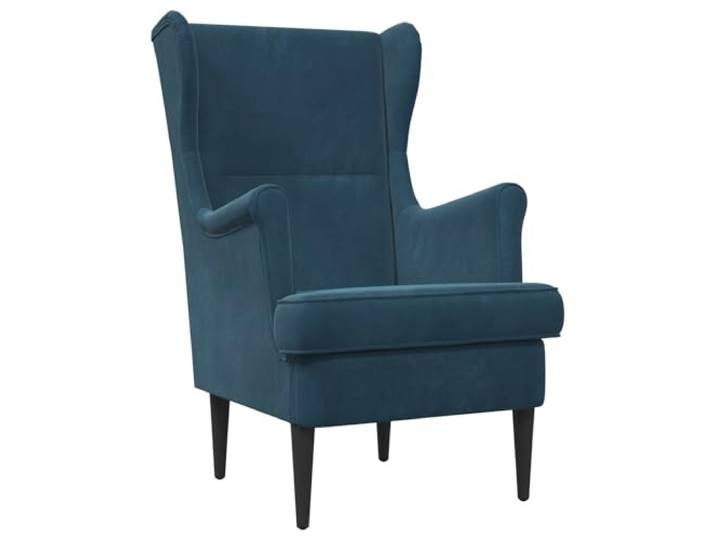 Tmriohed Polstersessel Samt Blau Moderner Fernsehsessel für Wohnzimmer Weicher Lesesessel mit abnehmbarem Kissen und stabilen Holzbeinen für Schlafzimmer und Entspannungsecke.