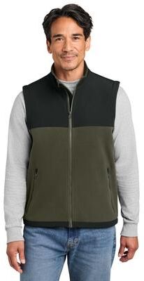 CornerStone CSF751 Fleece Overlay Vest in Tundra Green/Black size Small   Polyester fleece
