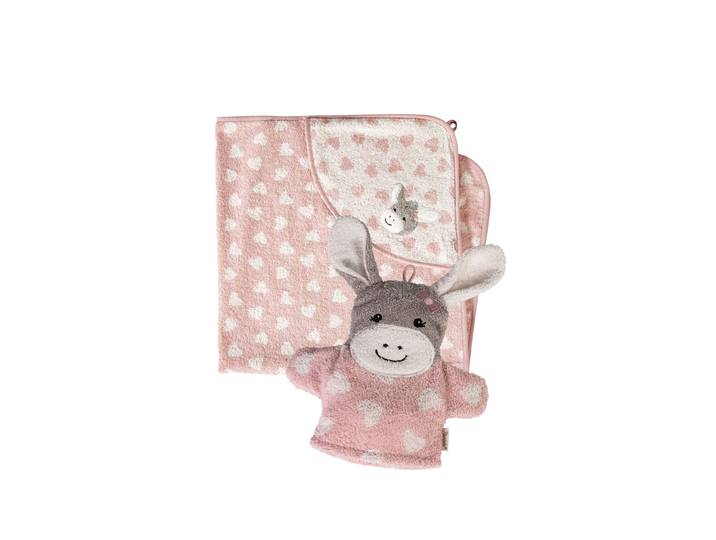 Handtuch Set STERNTALER Multipack Frottee ESEL Emmi Girl , rosa (zartrosa), B:100cm, Frottee, Handtücher, Handtuch Set