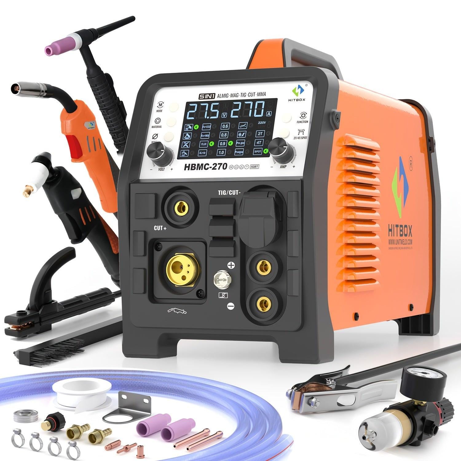 Selius 6-in-1 Multifunctioneel Lasapparaat 250A 220V met Gas en Gasloos functie en Plasma Snijder