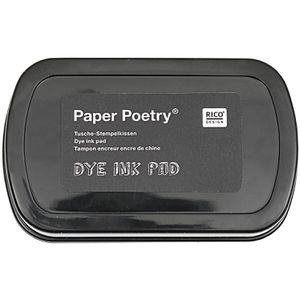 Rico-Design Stempelkissen Paper Poetry, für Kreativprojekte, schwarz, 7,3 x 4,5 cm, schnelltrocknend, Kunststoffgehäuse